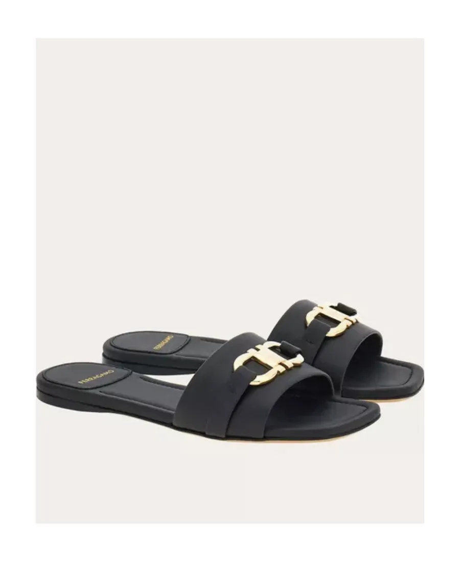 Salvatore Ferragamo Logo Plaque Flat Sandals