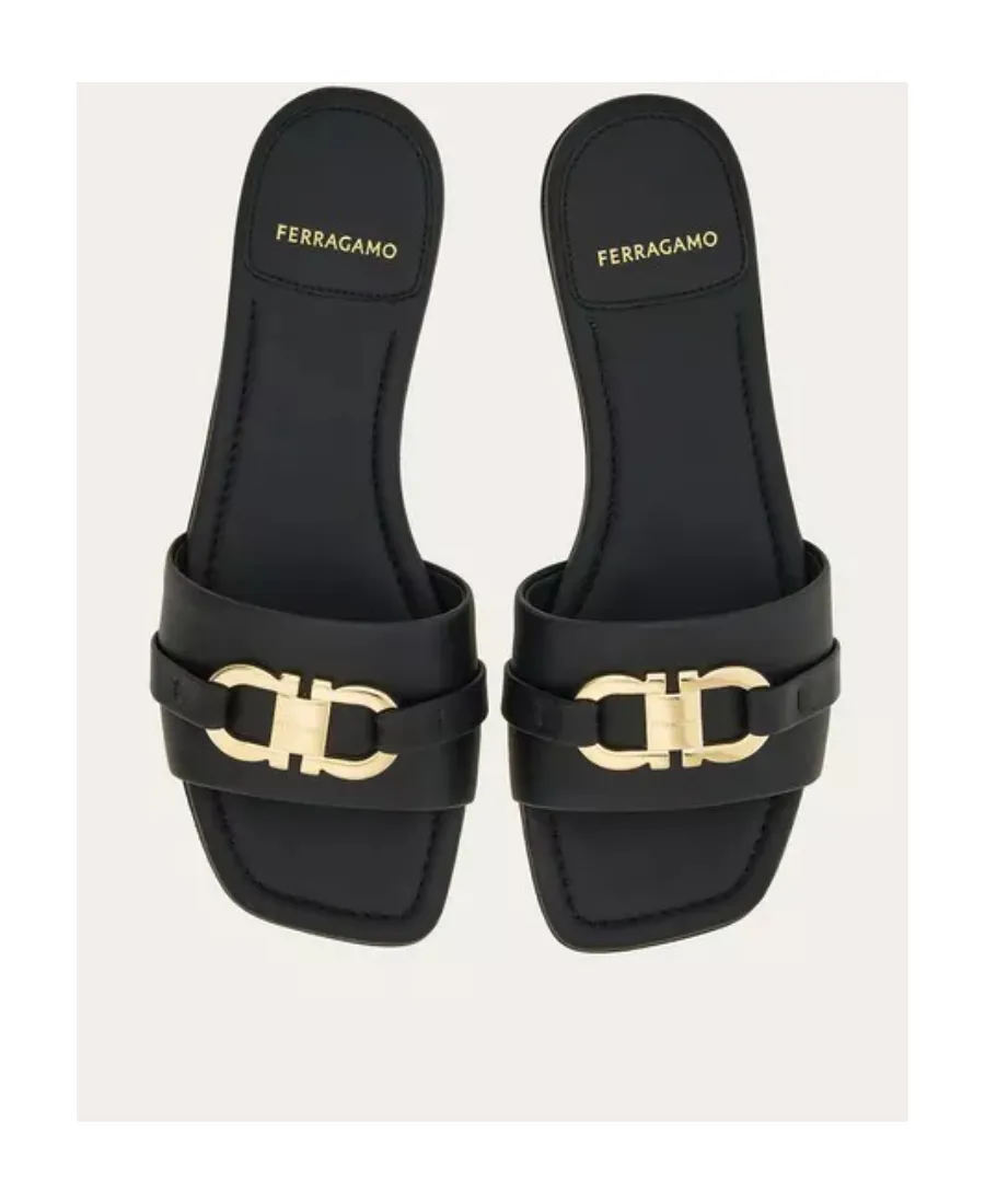 Salvatore Ferragamo Logo Plaque Flat Sandals