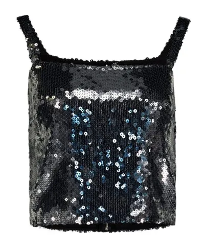 Sequin-Embellished Cropped Top