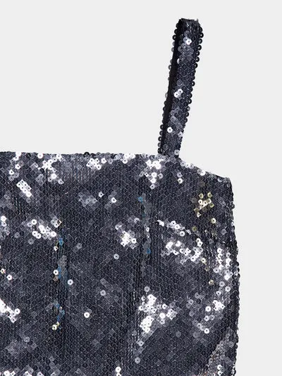 Sequin-Embellished Cropped Top