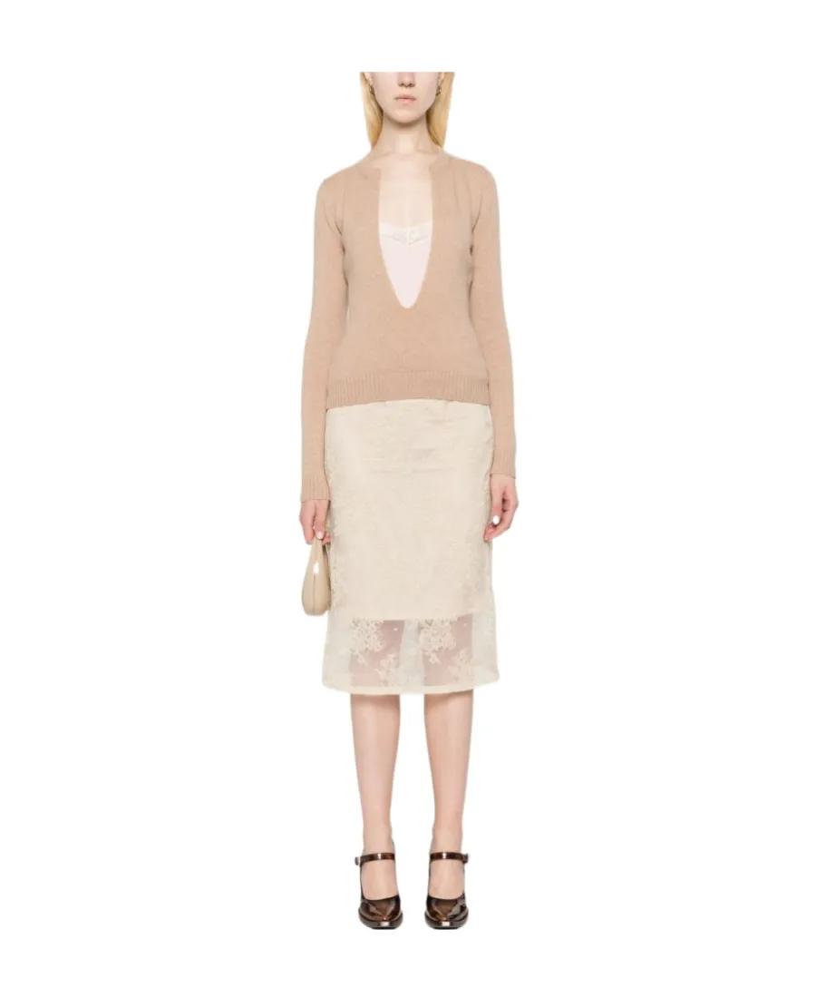 U-Neck Laminated Sweater