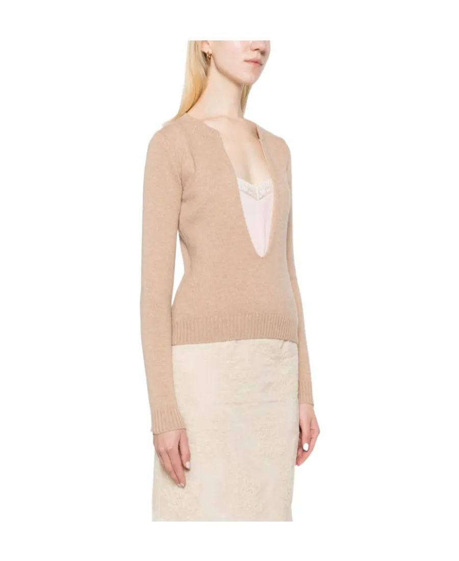 U-Neck Laminated Sweater