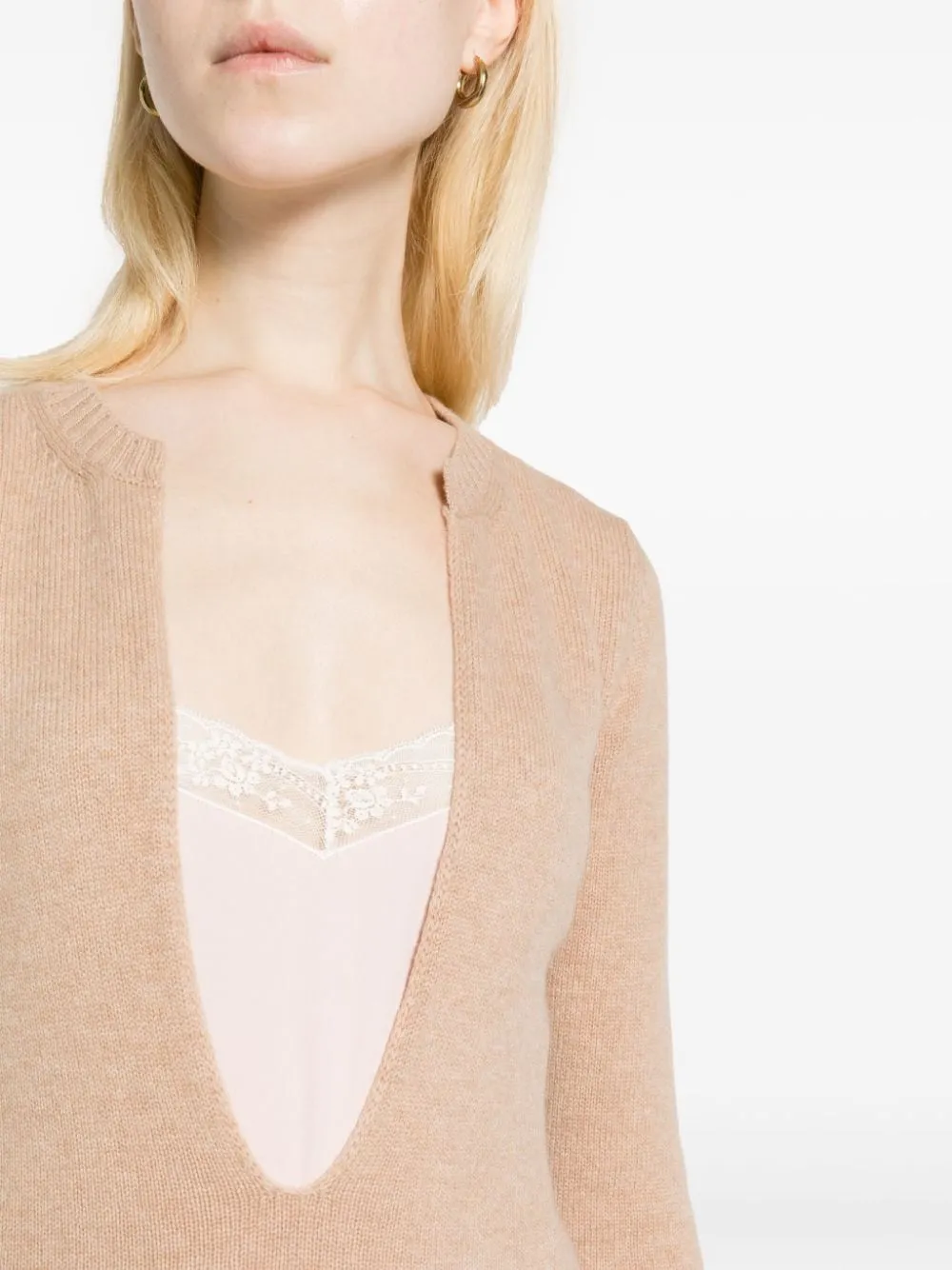 U-Neck Laminated Sweater