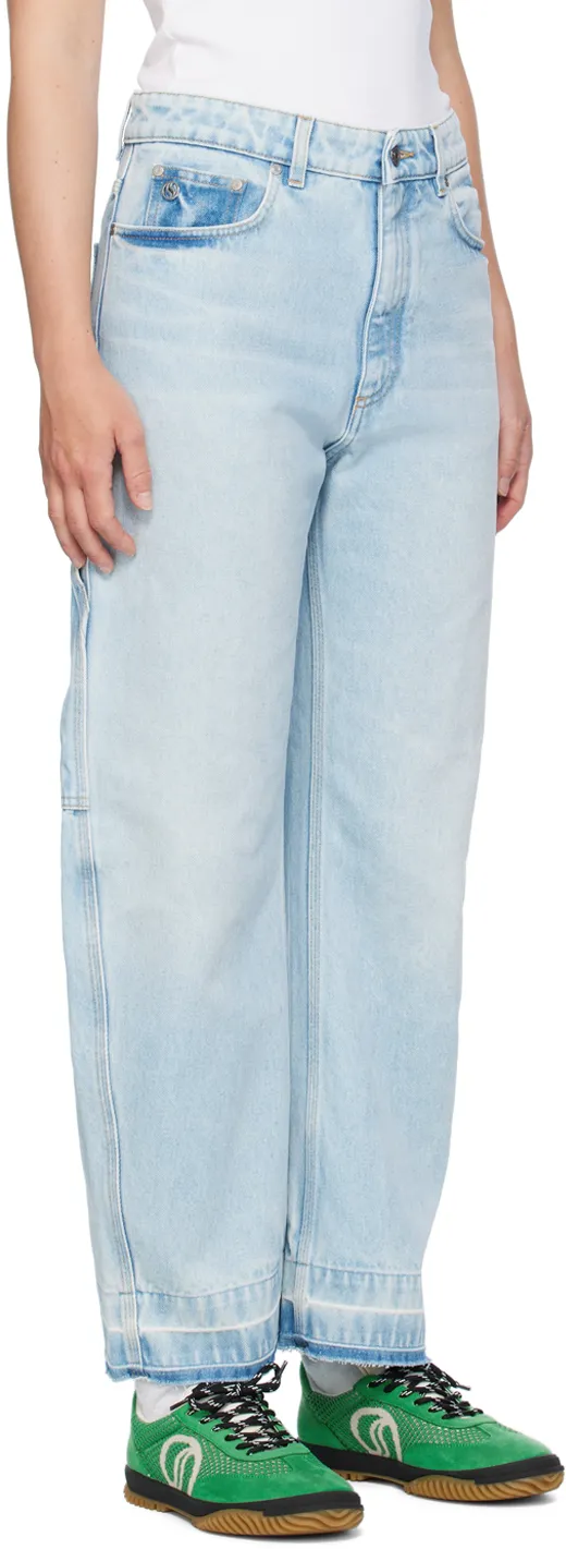 Stella Mccartney Logo Patch Straight-Leg Jeans