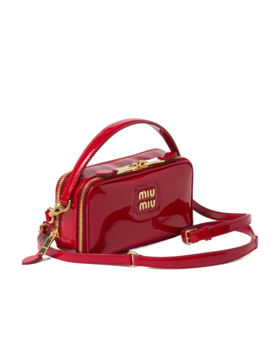 Leather And Patent Leather Shoulder Bag