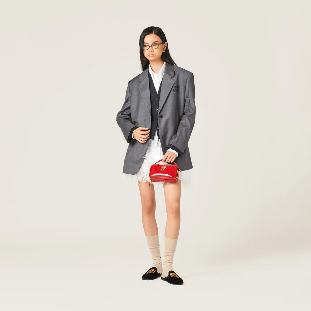 Leather And Patent Leather Shoulder Bag