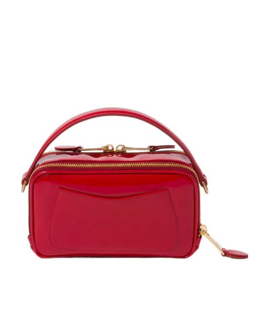 Leather And Patent Leather Shoulder Bag
