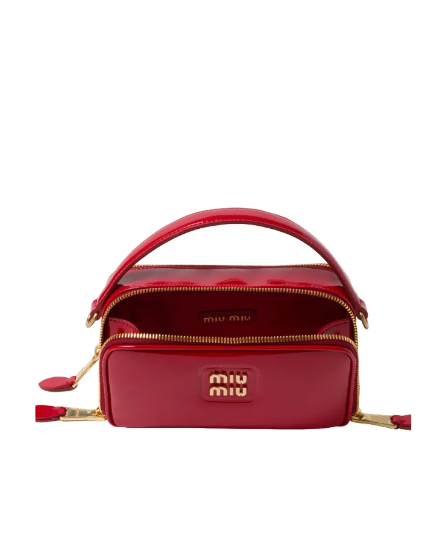 Leather And Patent Leather Shoulder Bag