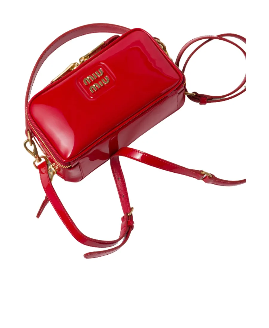 Leather And Patent Leather Shoulder Bag