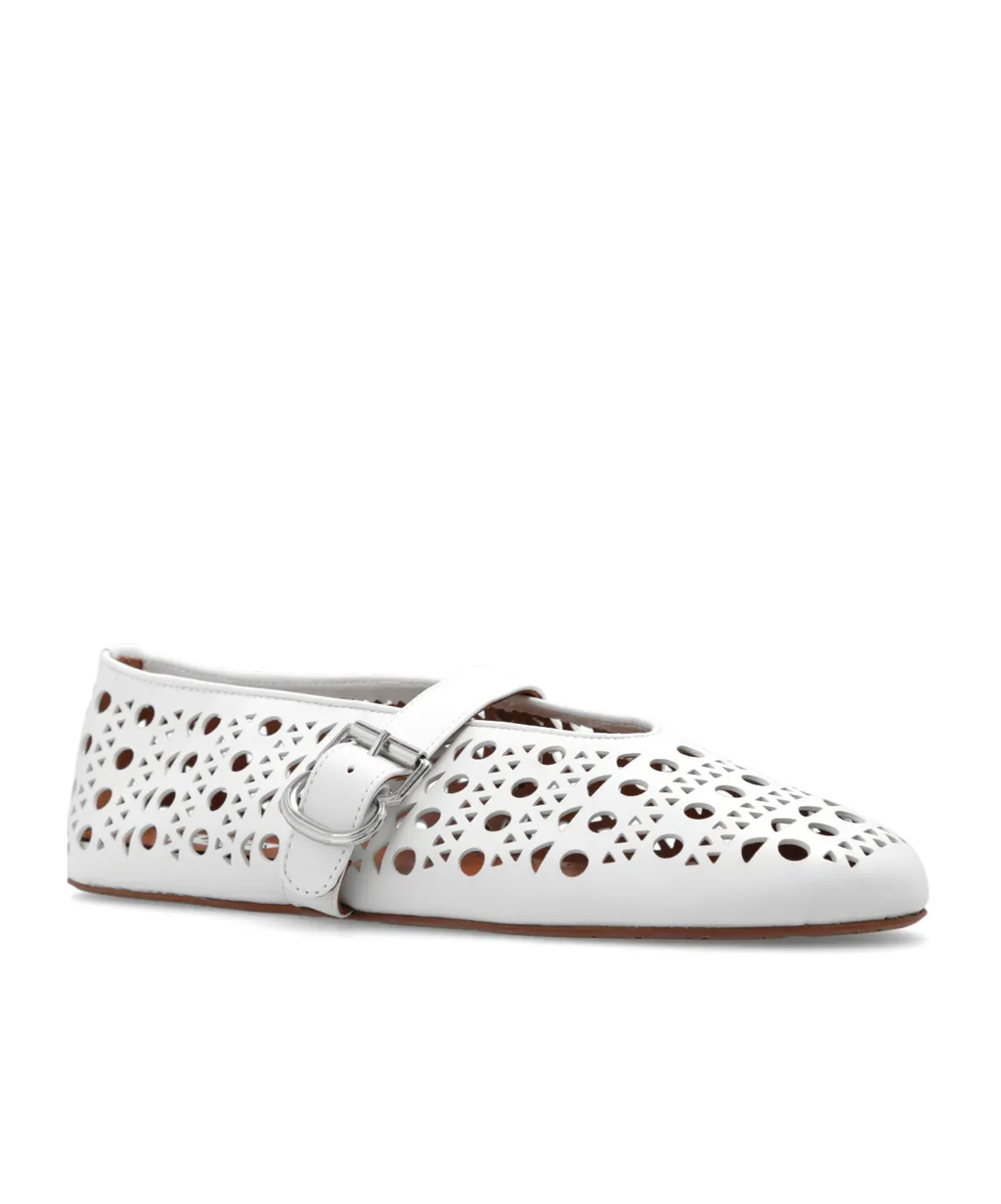 AlaÏA Cut-Out Buckle Detailed Ballet Flats