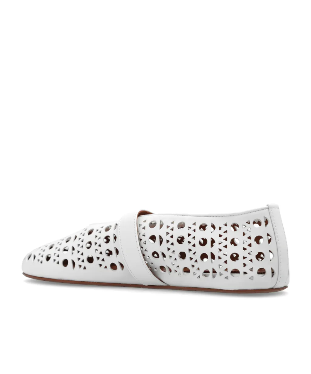 AlaÏA Cut-Out Buckle Detailed Ballet Flats