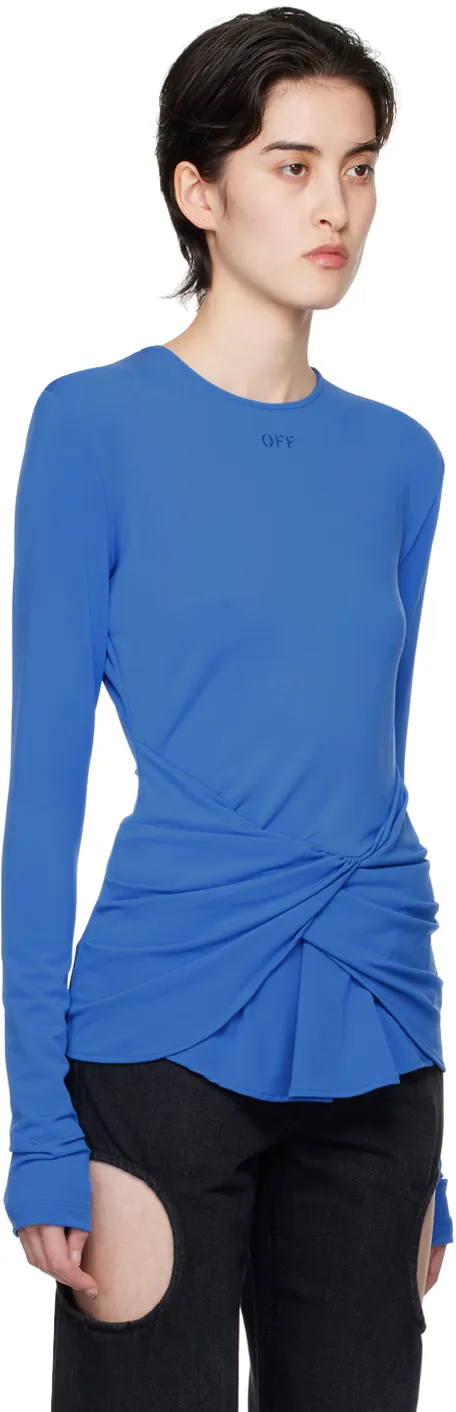Logo-Print Draped Top