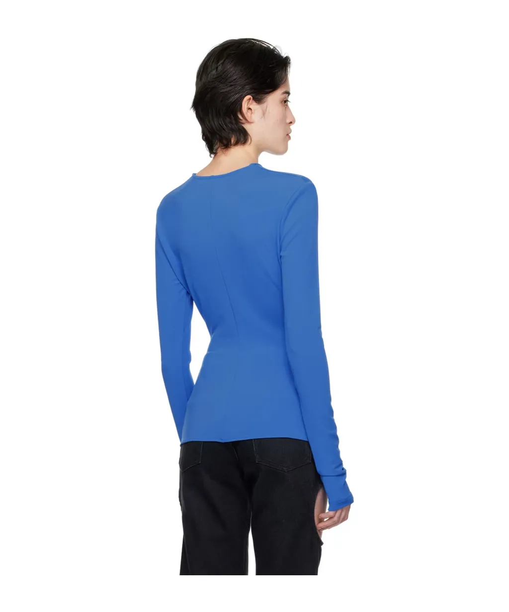 Logo-Print Draped Top