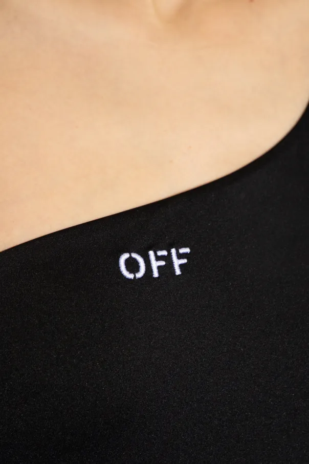 Off-White Logo Printed High-Cut Swimsuit
