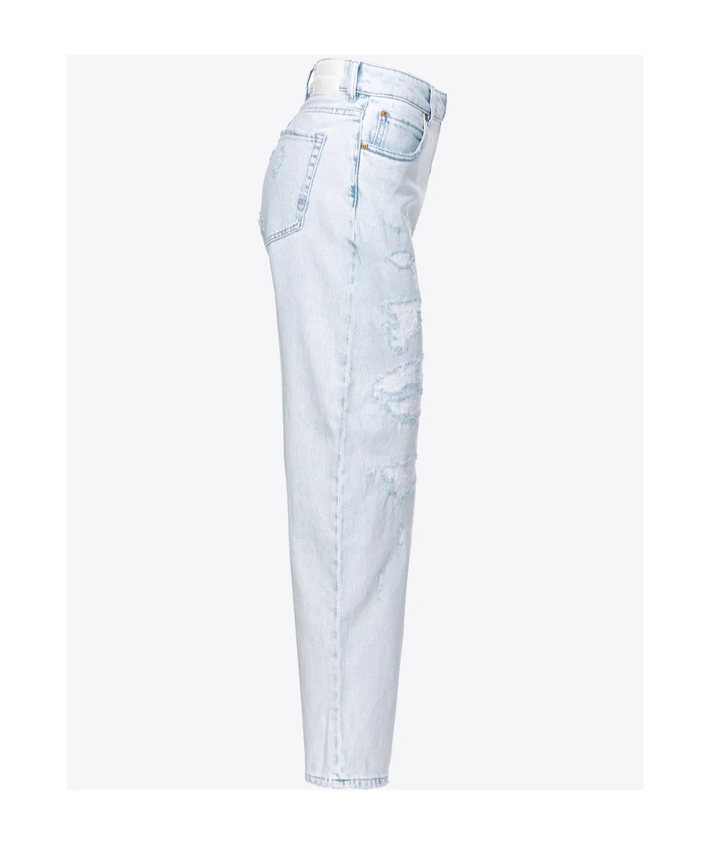 Pinko Logo-Patch Distressed Jeans