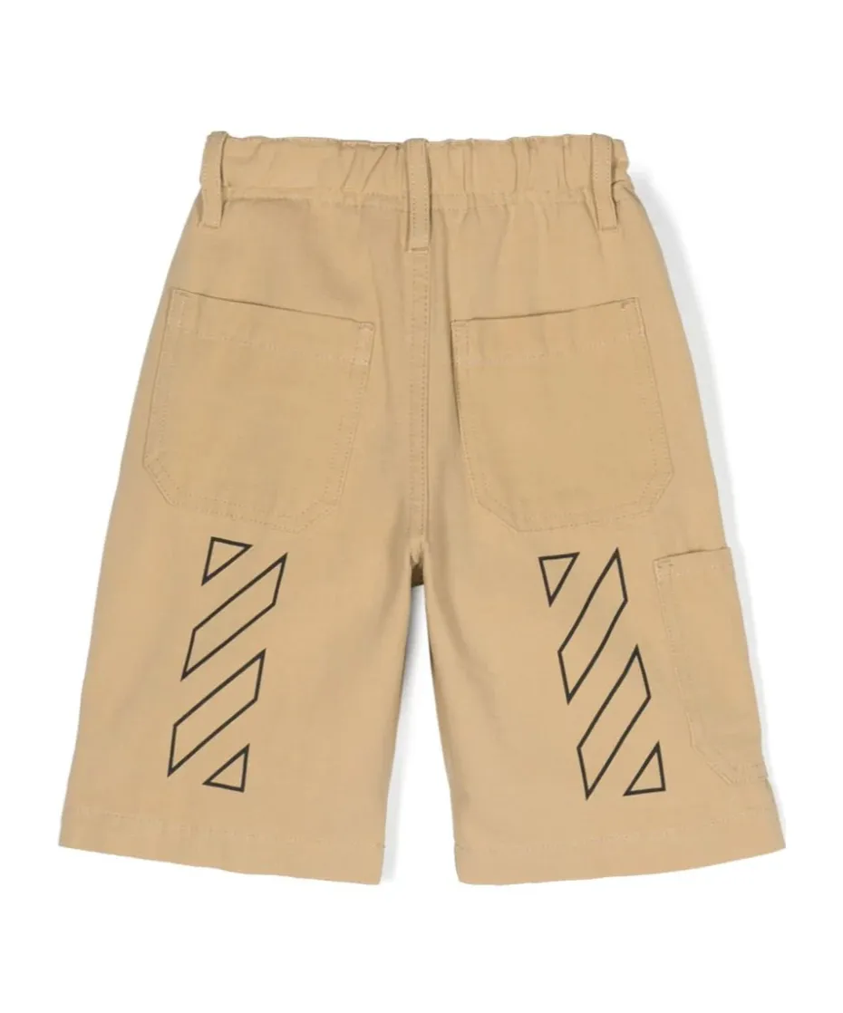Off-White Kids Diag-Stripe Printed Shorts