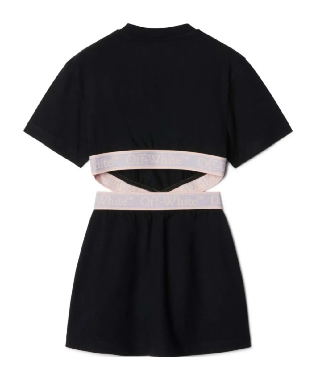 Off-White Kids Bookish Logo-Waistband Cut-Out Dress