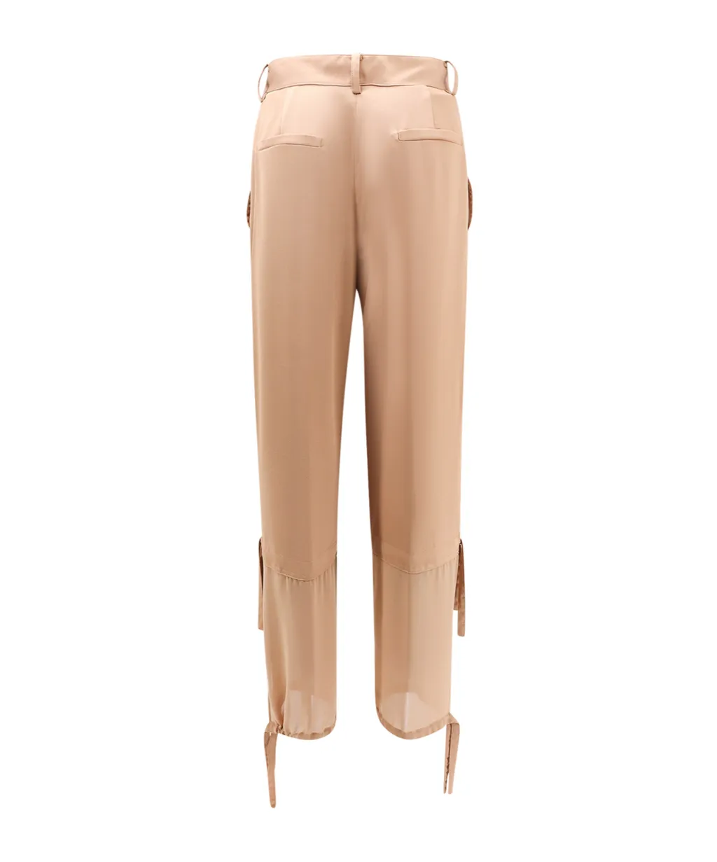 Pinko Georgette-Crepe Mid-Rise Cargo Trousers