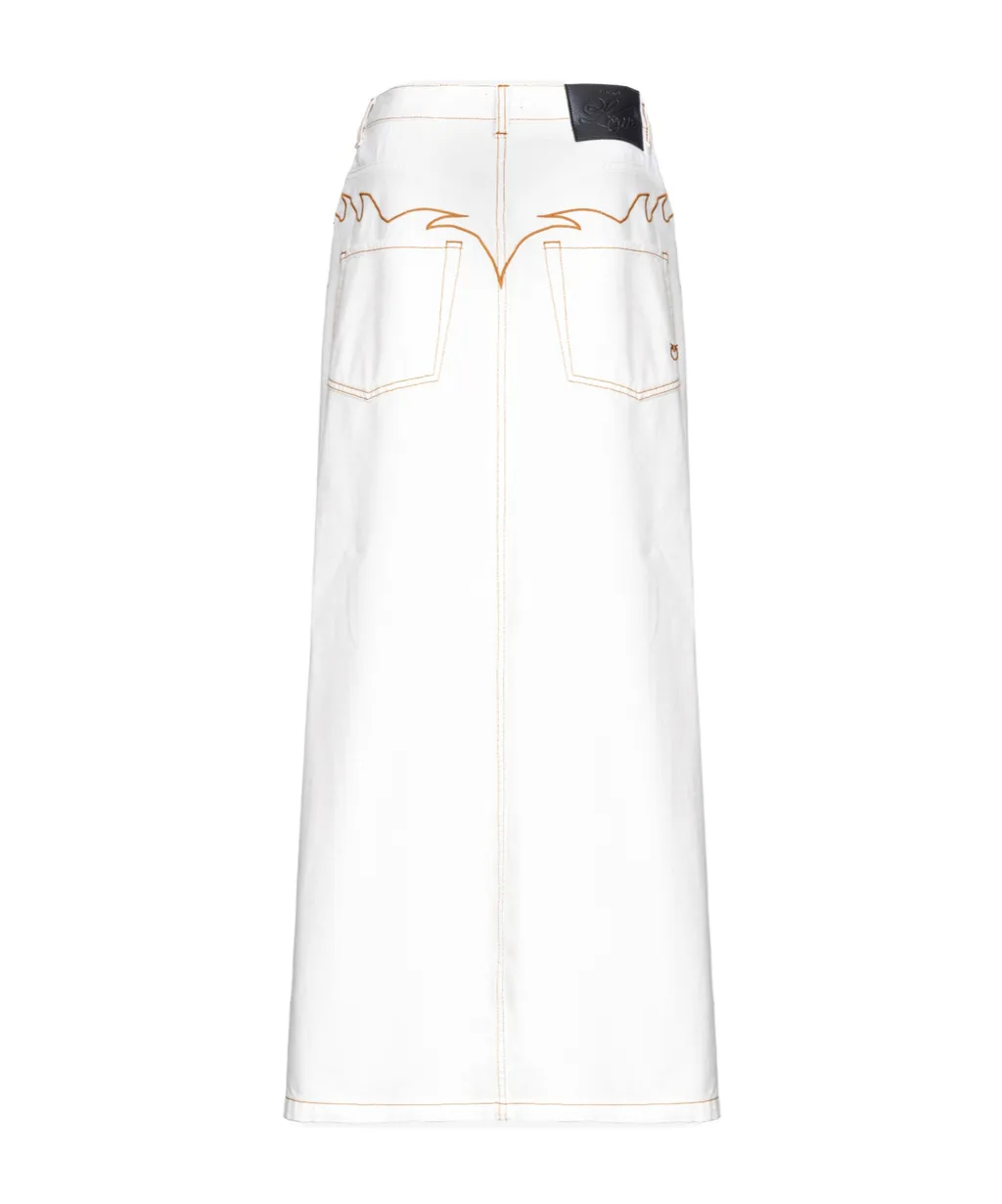 Pinko Slit-Front Denim Skirt