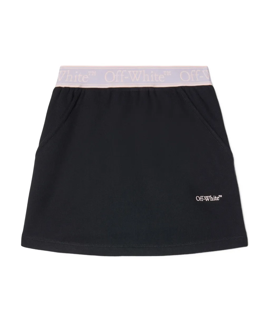 Off-White Kids Bookish Logo Waistband A-Line Skirt