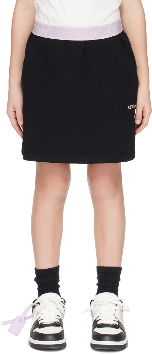 Off-White Kids Bookish Logo Waistband A-Line Skirt