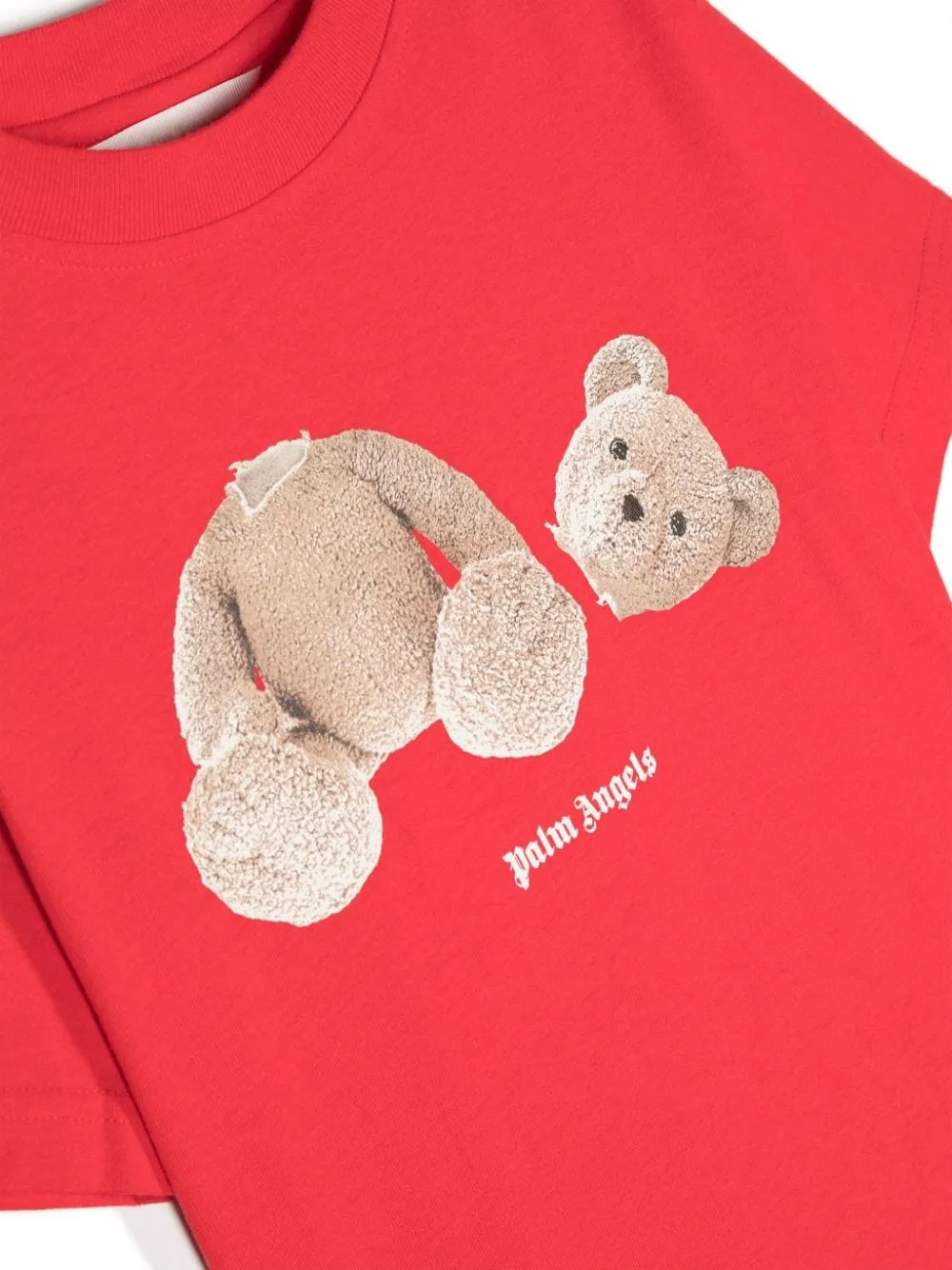 Palm Angels Kids Bear Printed Crewneck T-Shirt