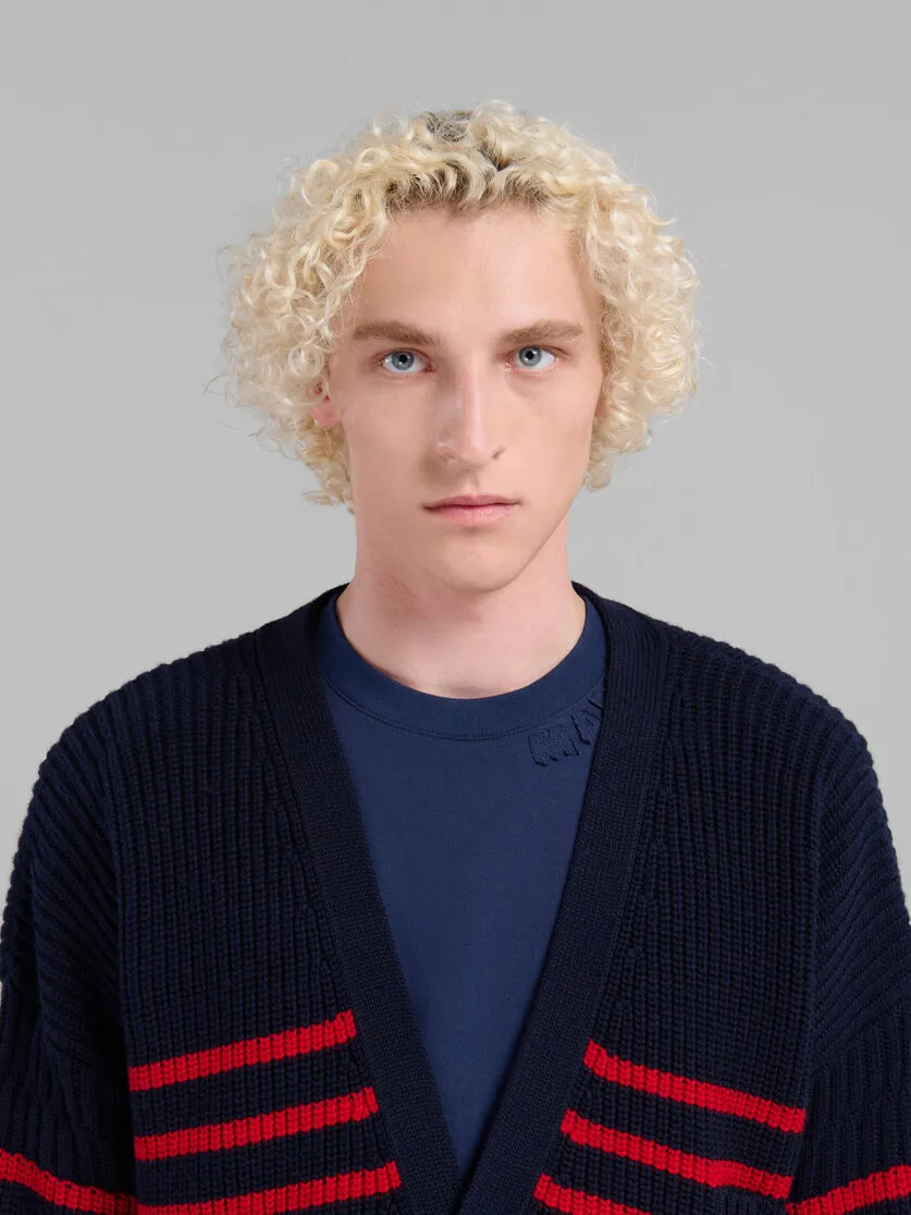 Marni Destroyed Striped Knit Cardigan