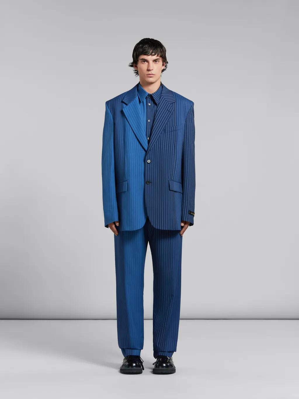 Blue DÉGradé Pinstripe Wool Blazer