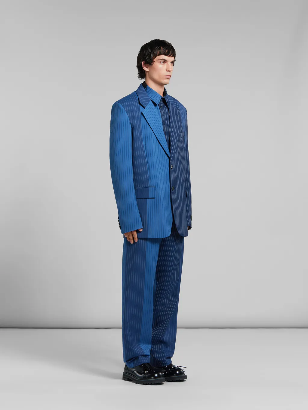 Blue DÉGradé Pinstripe Wool Blazer