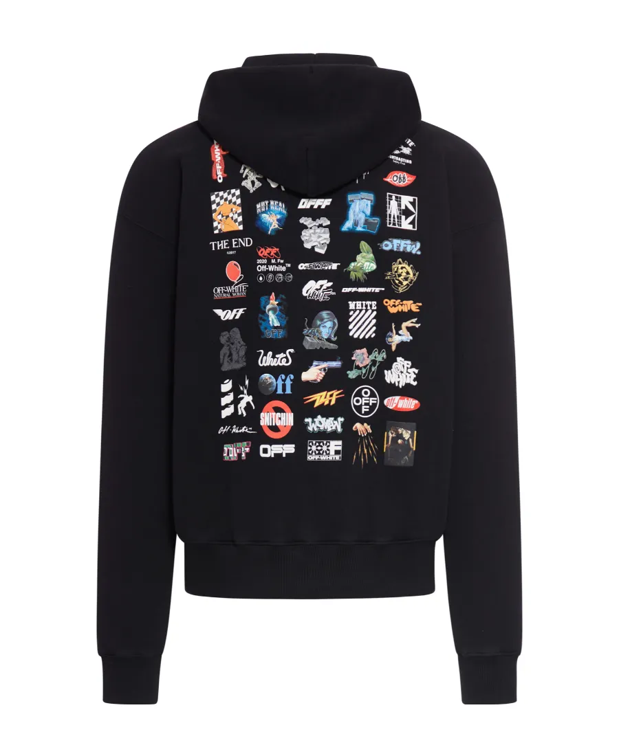 Off-White Graphic Printed Drawstring Hoodie