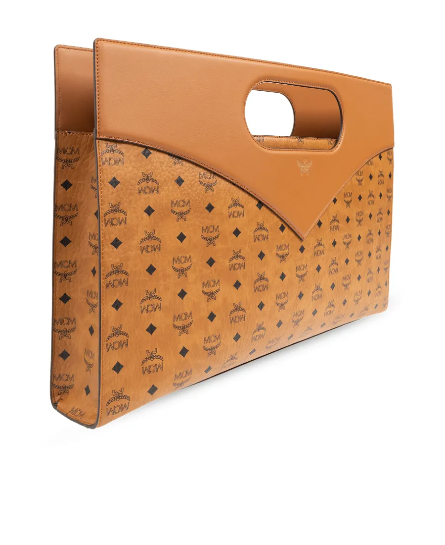 Mcm Diamond Logo Printed Shopper Bag