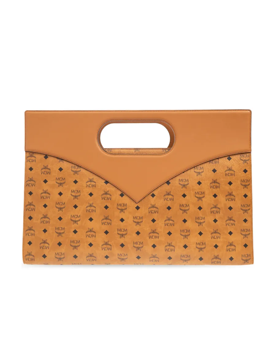 Mcm Diamond Logo Printed Shopper Bag