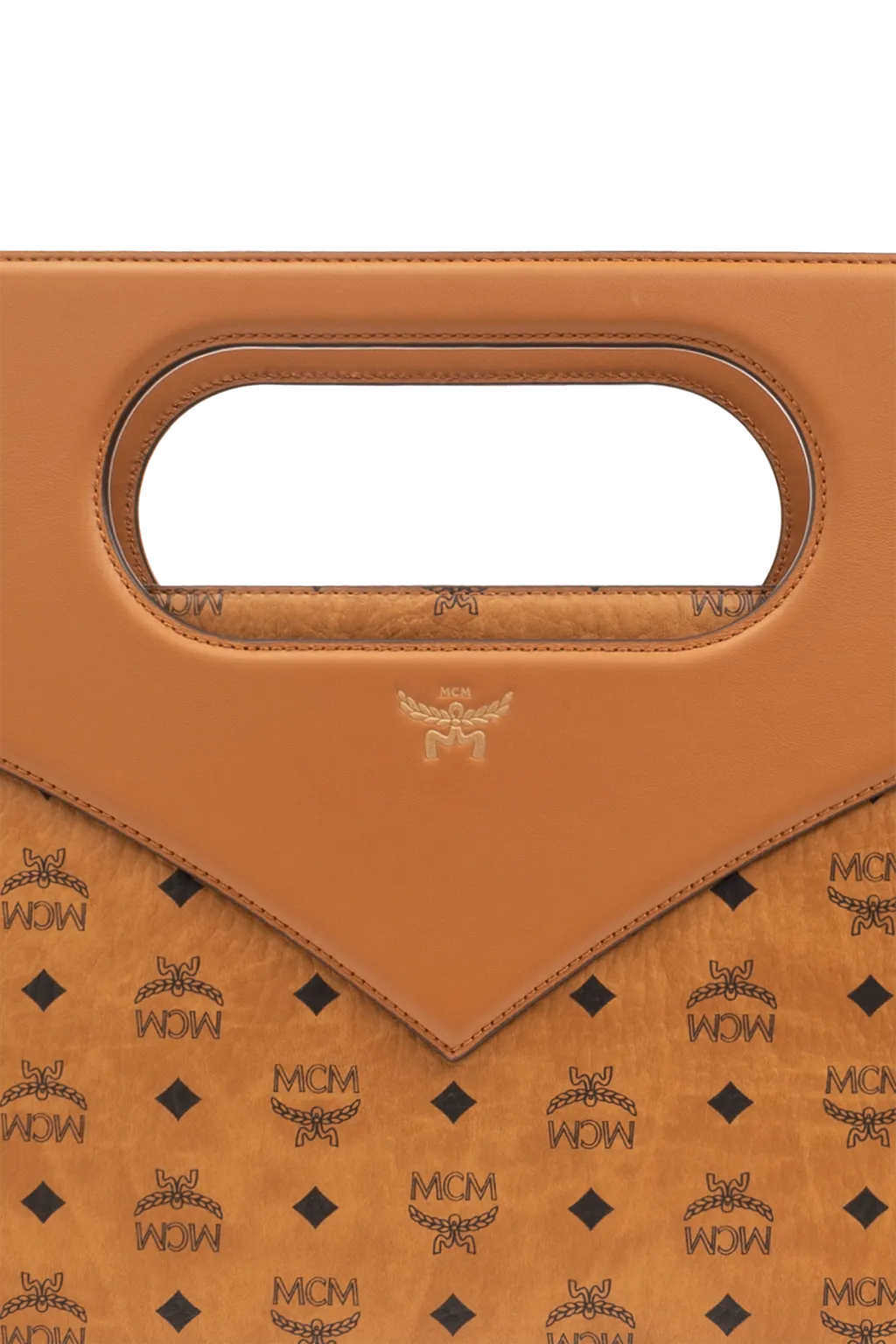 Mcm Diamond Logo Printed Shopper Bag