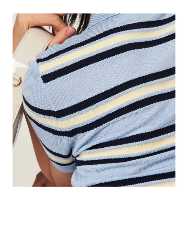 Striped Knitted Cotton Polo Shirt