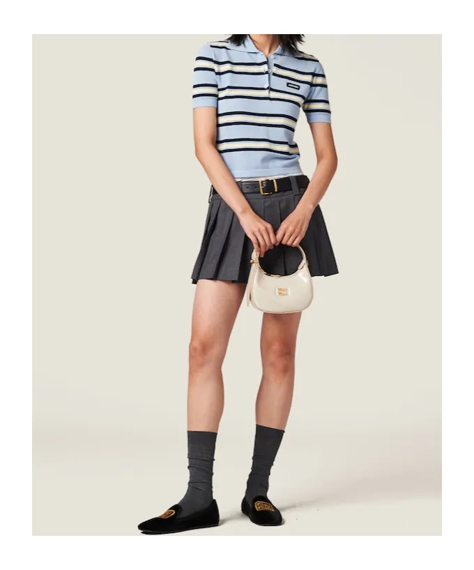 Striped Knitted Cotton Polo Shirt