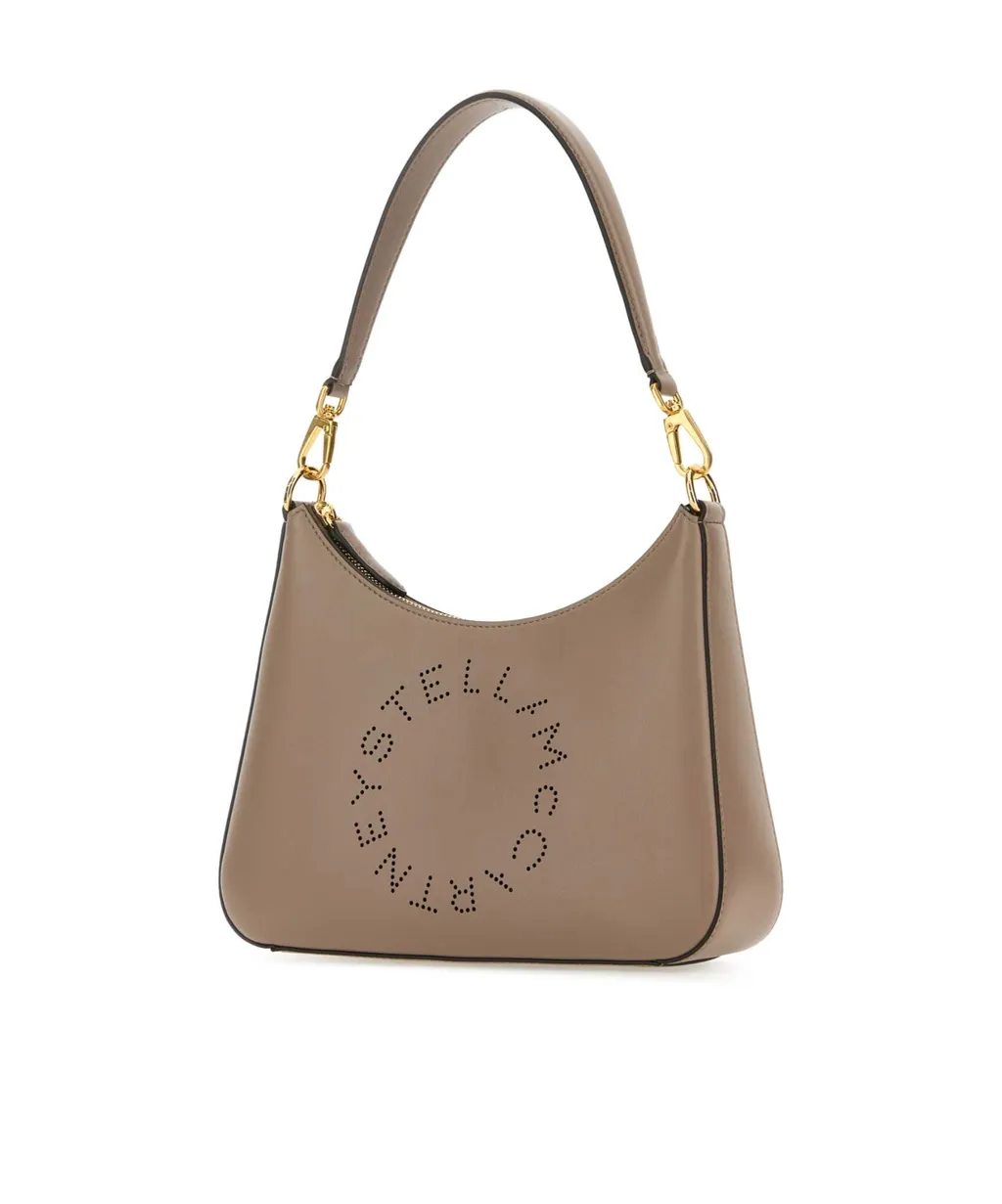 Stella Mccartney Logo Detailed Zip-Up Small Shoulder Bag