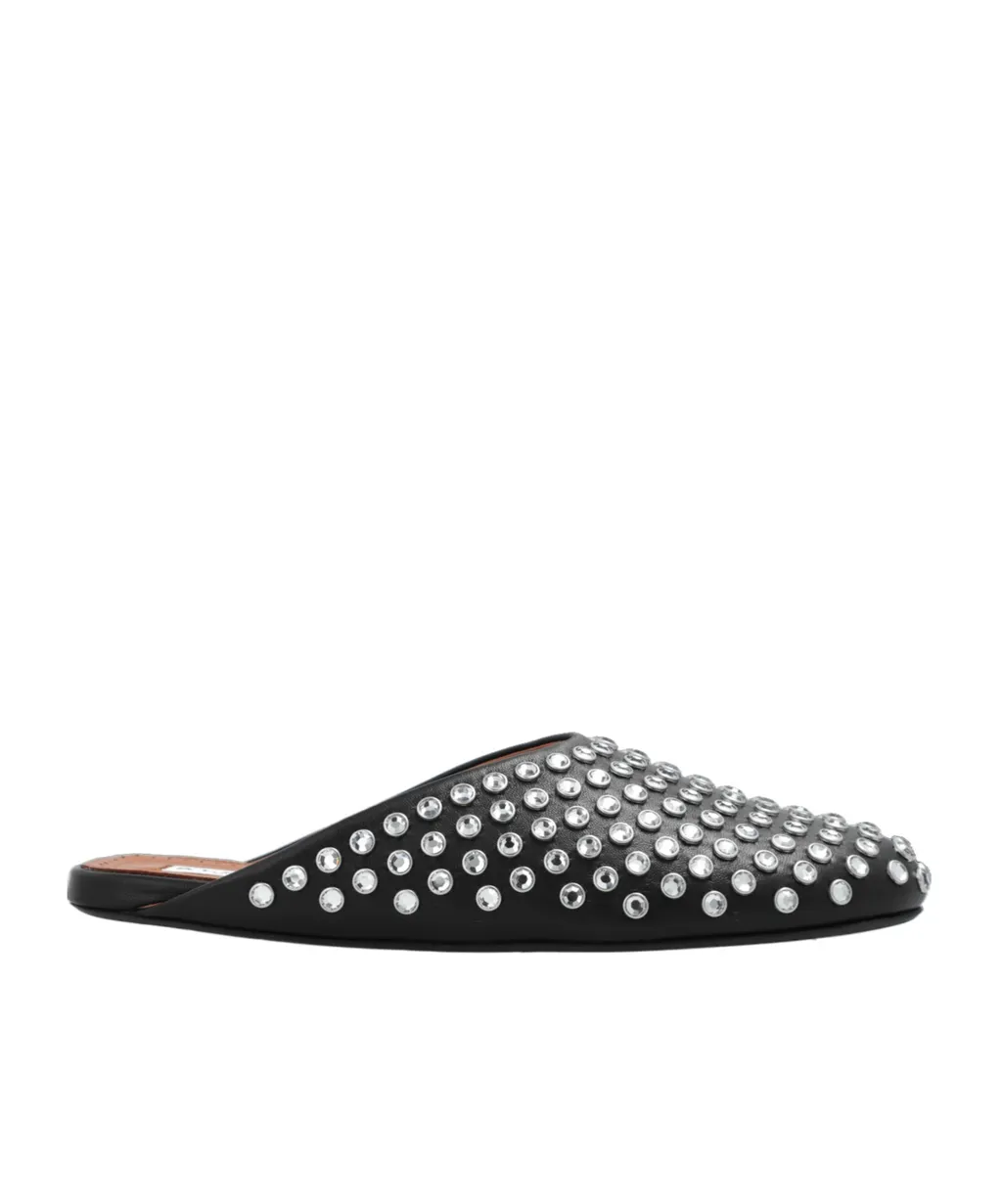 AlaÏA Crystal-Embellished Slip-On Mules