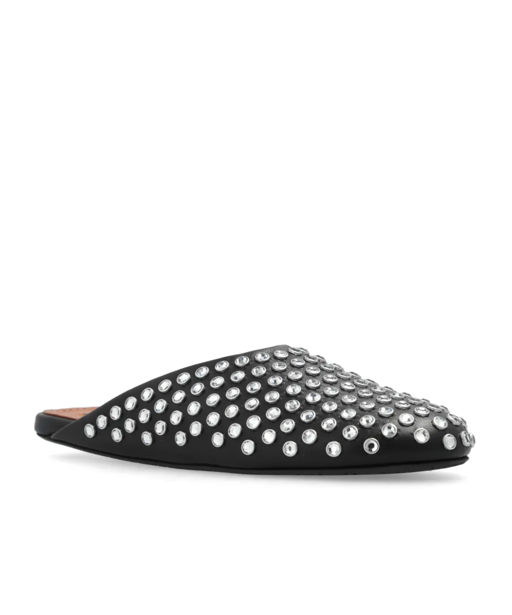 AlaÏA Crystal-Embellished Slip-On Mules