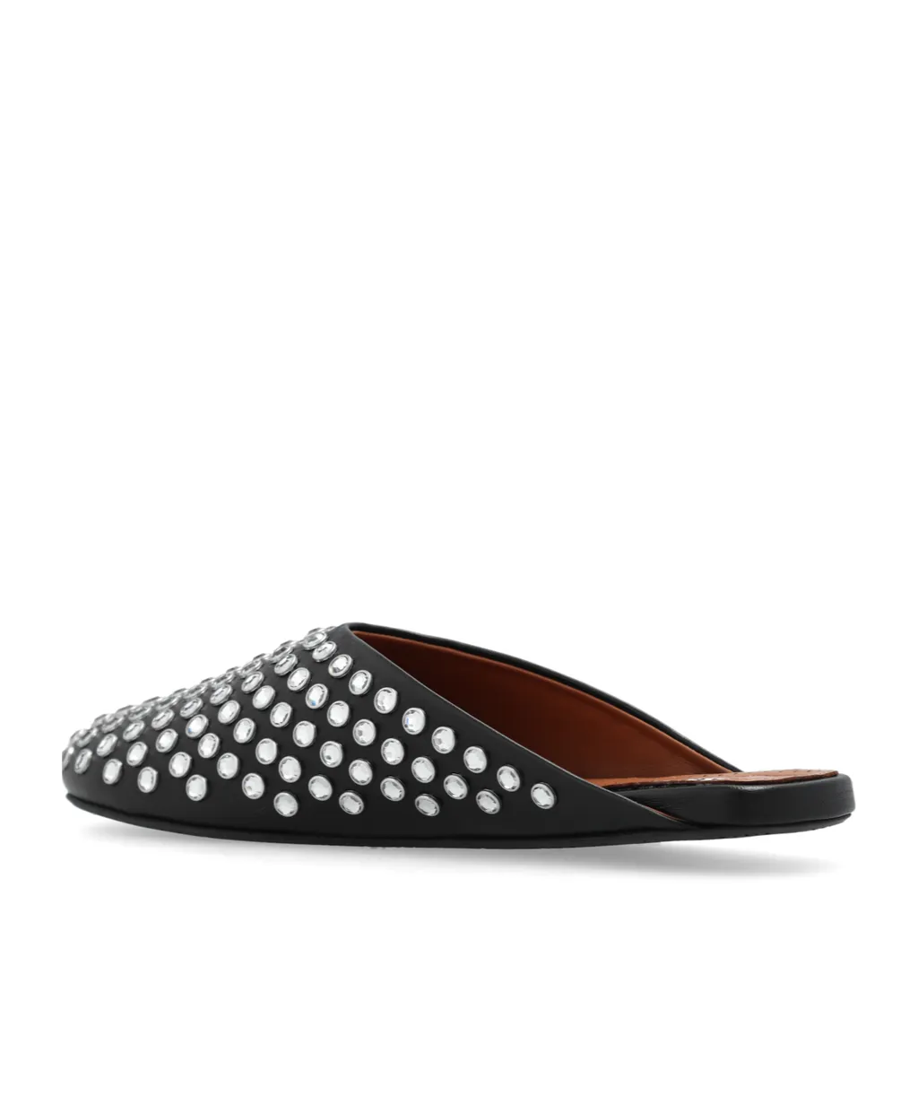 AlaÏA Crystal-Embellished Slip-On Mules