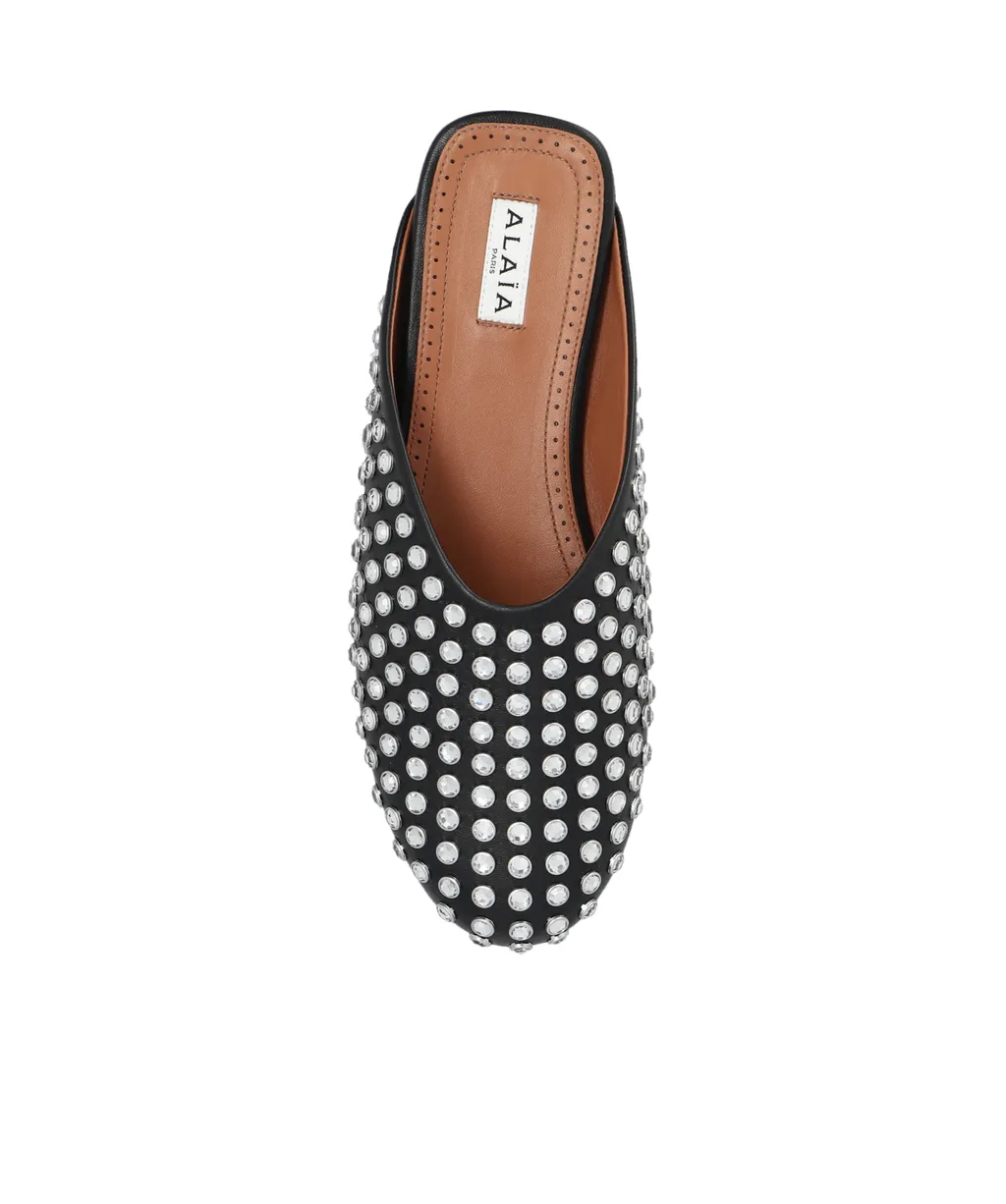 AlaÏA Crystal-Embellished Slip-On Mules