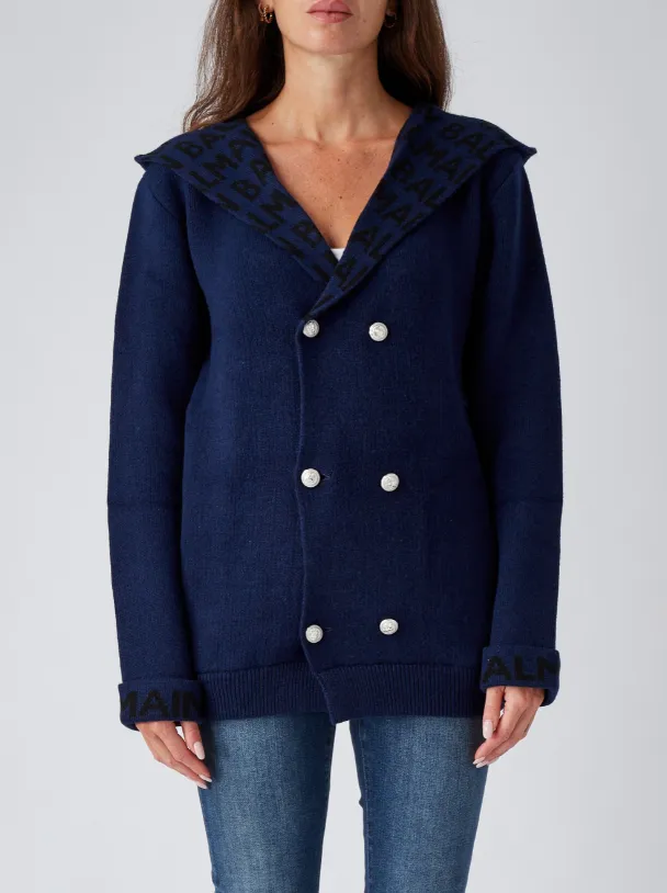 Double-Breasted Hooded Jacket
