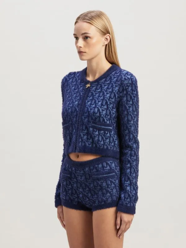 Round-Collar And Long-Sleeved Knitted Cardigan