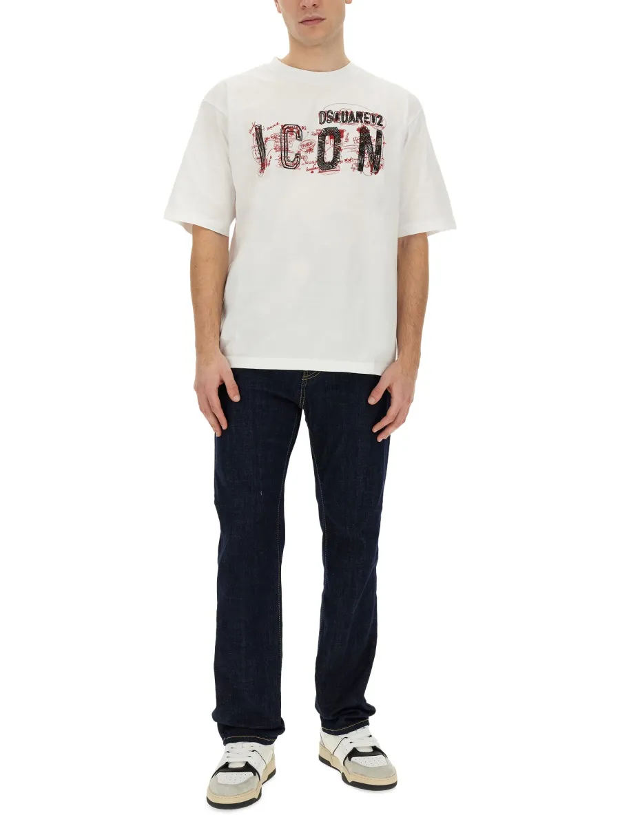 Dsquared2 Icon Printed Cropped T-Shirt
