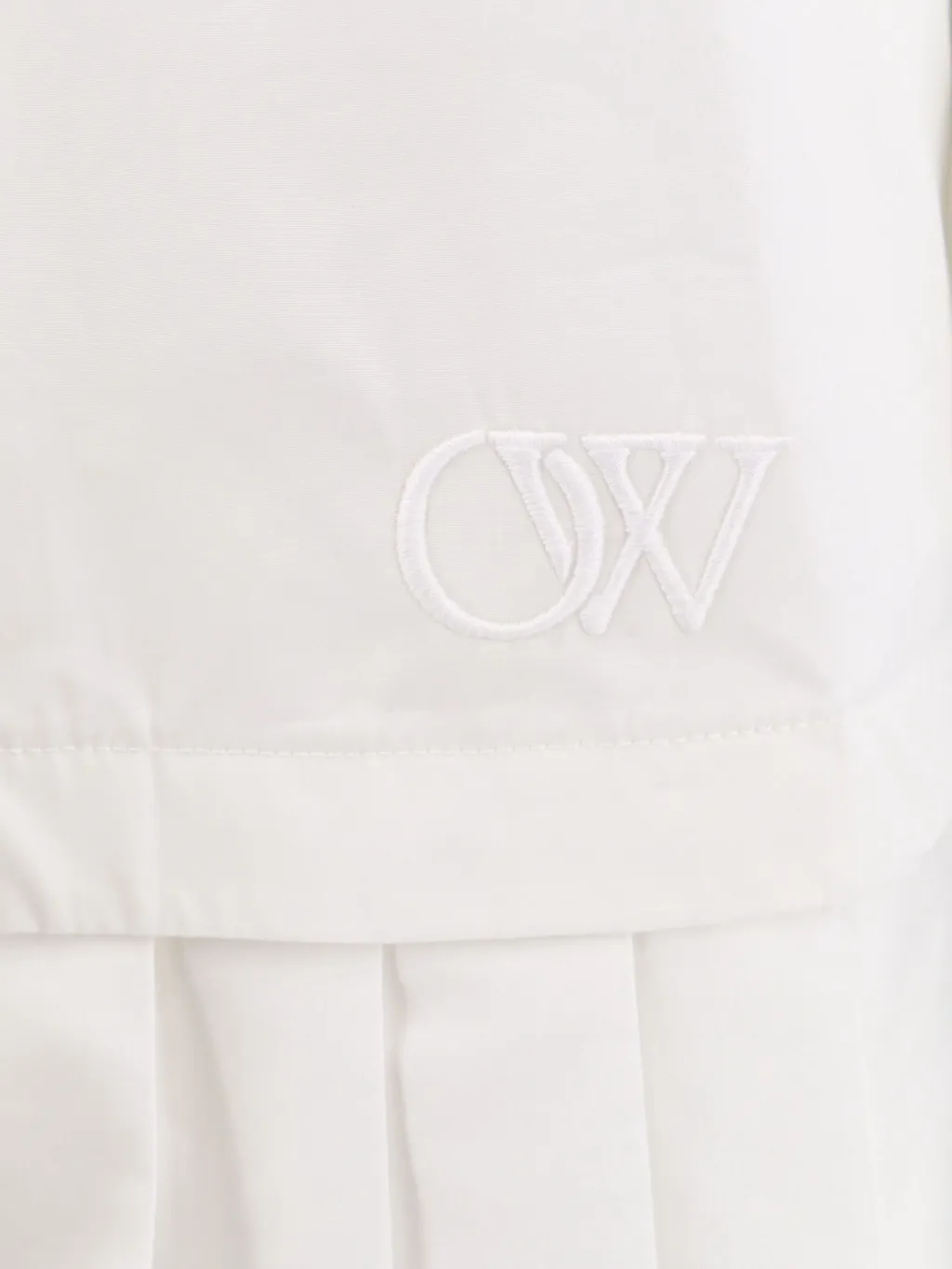 Off-White Logo Embroidered Long-Sleeved Shirt Dress