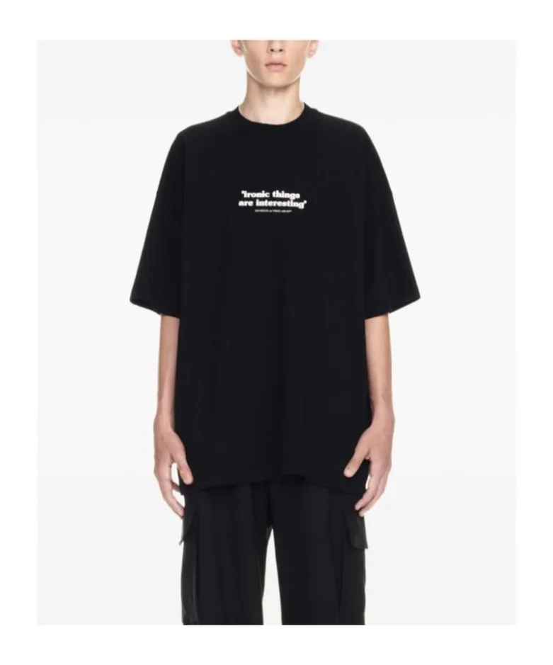 Ironic Quote-Print Cotton T-Shirt