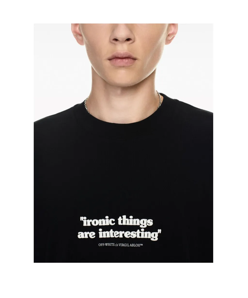 Ironic Quote-Print Cotton T-Shirt