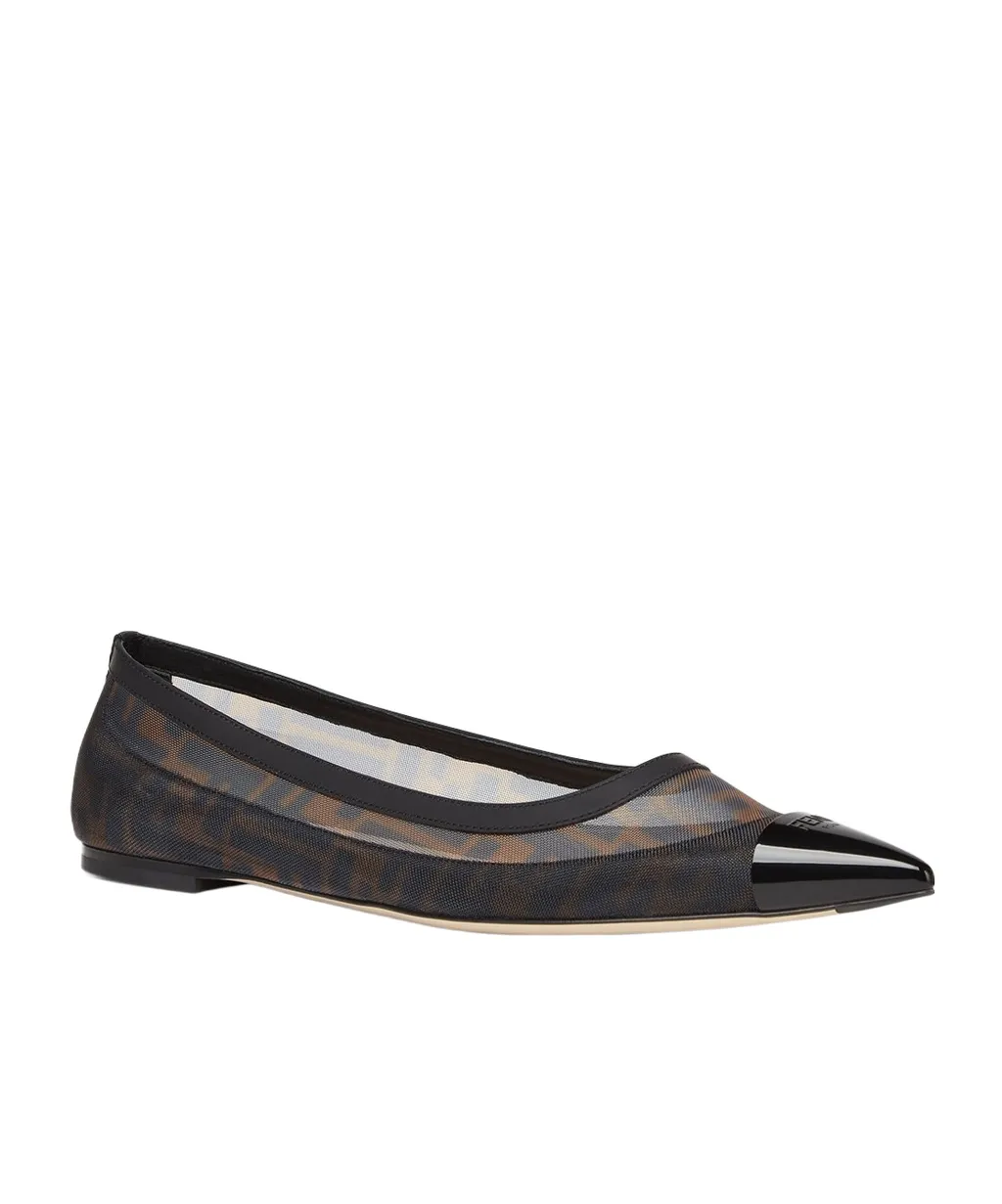 Fendi Ff Mesh Ballet Flats