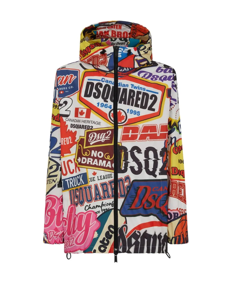 Dsquared2 Logomania Patterned Windbreaker