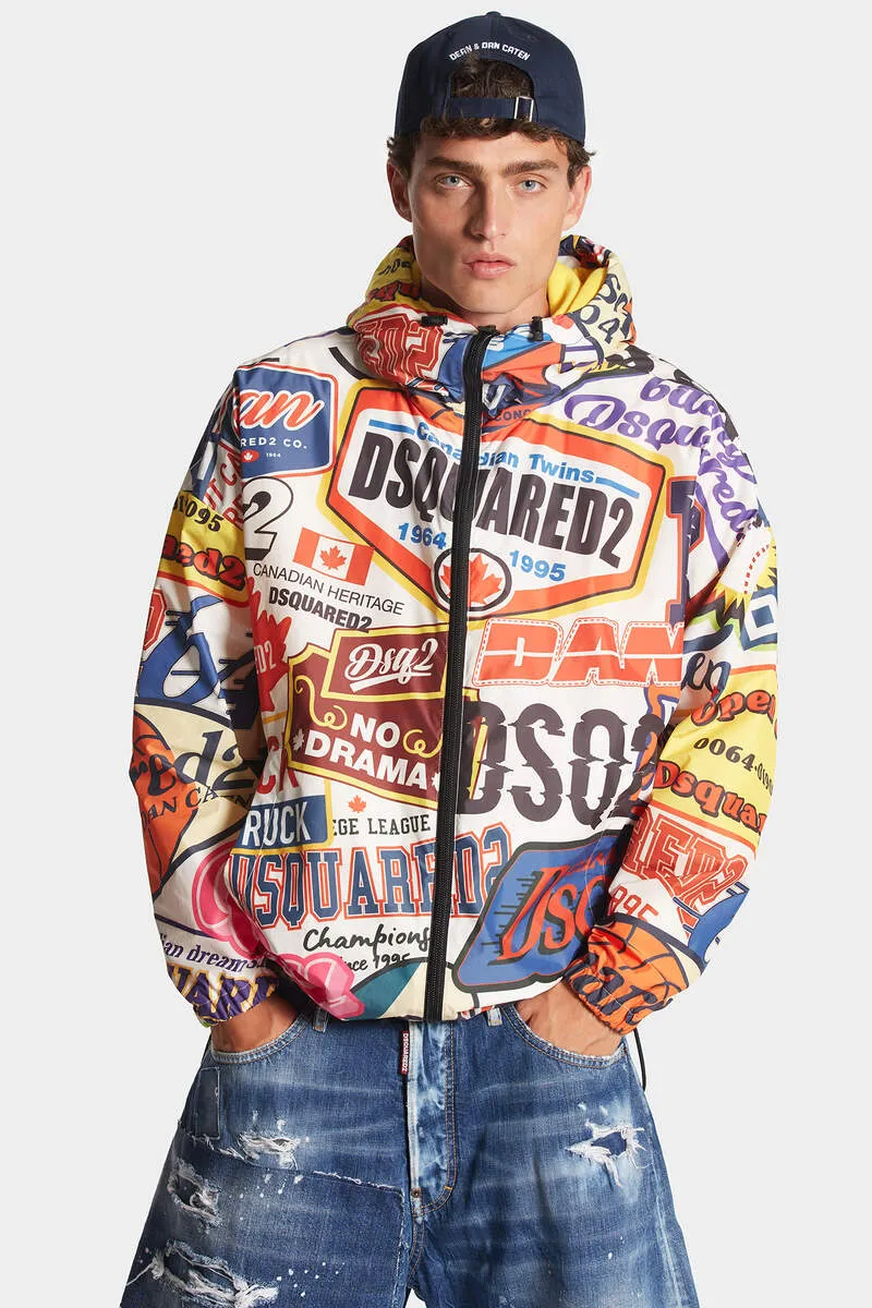 Dsquared2 Logomania Patterned Windbreaker