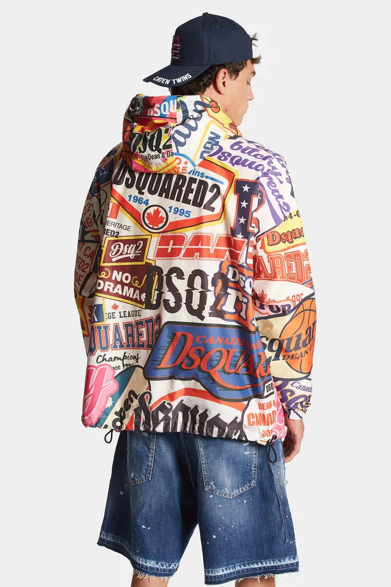 Dsquared2 Logomania Patterned Windbreaker